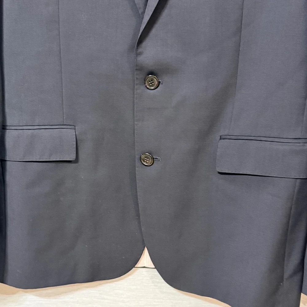 Brooks Brothers Red Fleece Navy Blue Wool Blazer 42R Marzotto Fabric Sport Coat